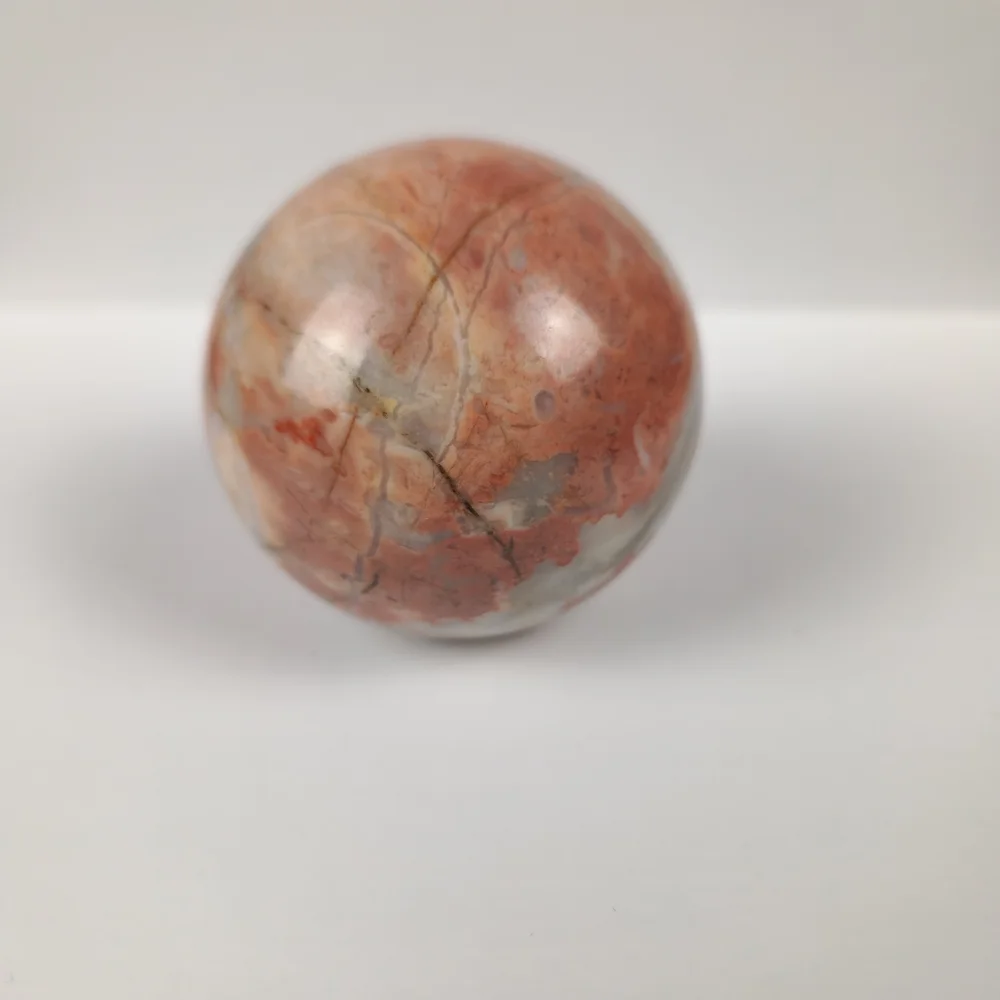 Natural Red Jasper Sphere Polished Ball‎ with Flat Bottom Paperweight